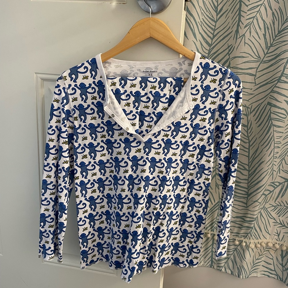 Roller Rabbit Blue Monkey PJs
